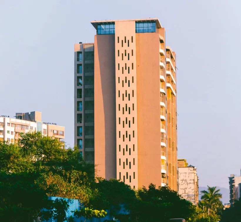 apartment tower city street